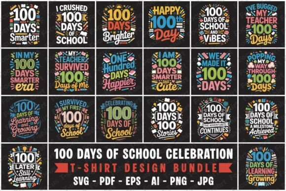 100 Days of School Celebration T-Shirt Bundle