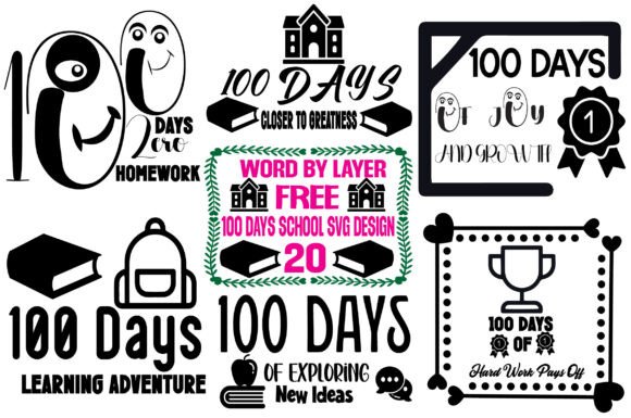 100 Days of School SVG 20 Free Designs for Graphics and Crafts