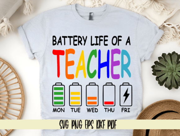 Battery Life of Teacher Graphics for Crafts and Digital Products