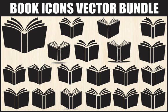 Book Icons Vector Bundle for Graphics and Illustrations