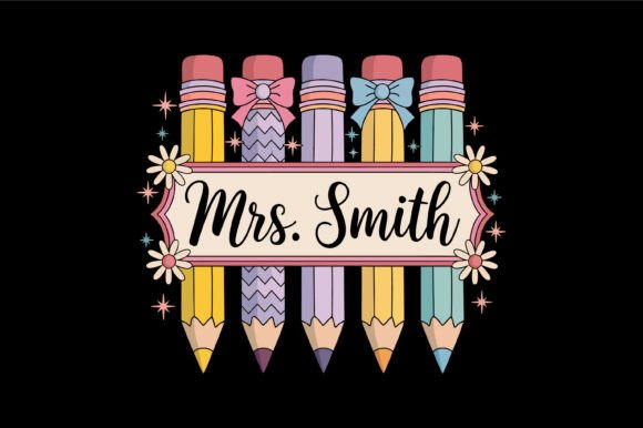 Colorful Teacher Pencil Name Design Review