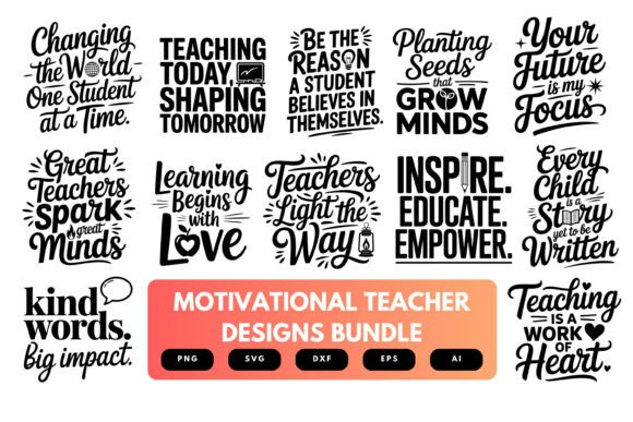 Motivational Teacher SVG Bundle: Graphics for Crafts & Branding