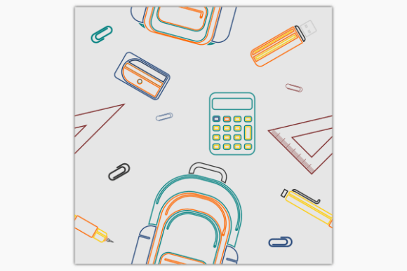 Outline School Stuffs Seamless Pattern for Graphics and Patterns