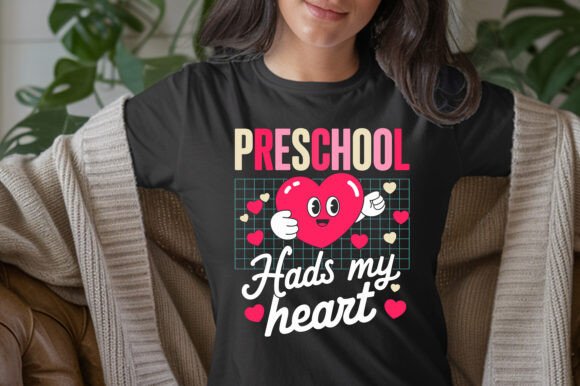 Preschool Teacher Heart T-Shirt Graphics for T-Shirt Designs