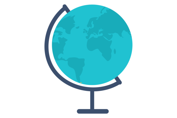 School Globe Icon: Geography Tool & Modern Graphics for Editors
