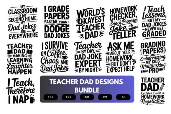 Teacher Dad SVG Bundle: Graphics for Crafts & Branding