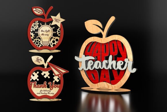 Teacher s Desk Decor Set 3-Piece Laser Cutting Stands Review